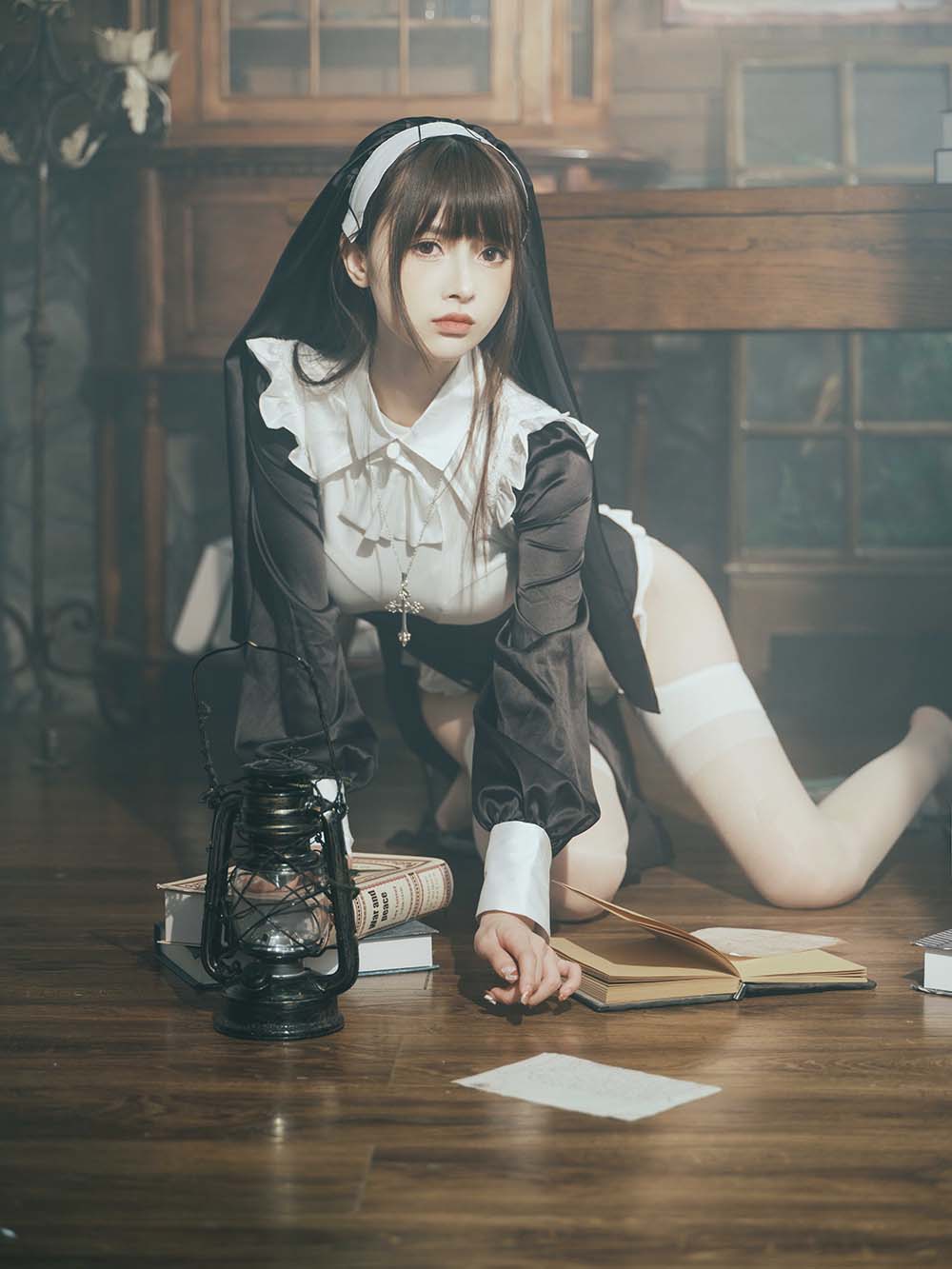 河豚抚子 – 修女 Cosplay-第2张