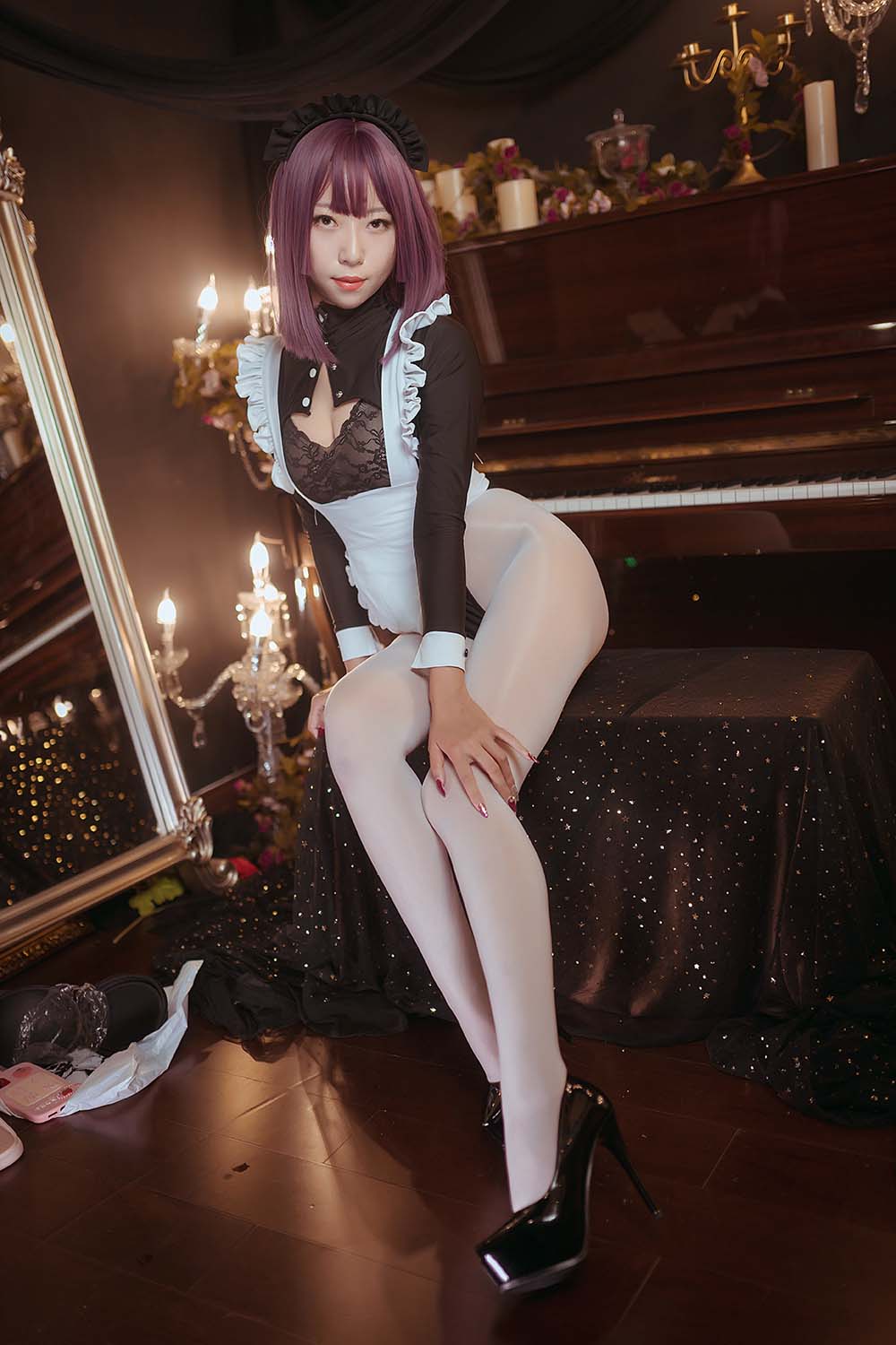 Money冷冷 – 高叉女仆 Cosplay-第2张