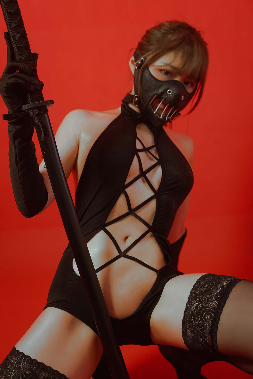 七月喵子 – 被捆的忍者 Cosplay-第1张