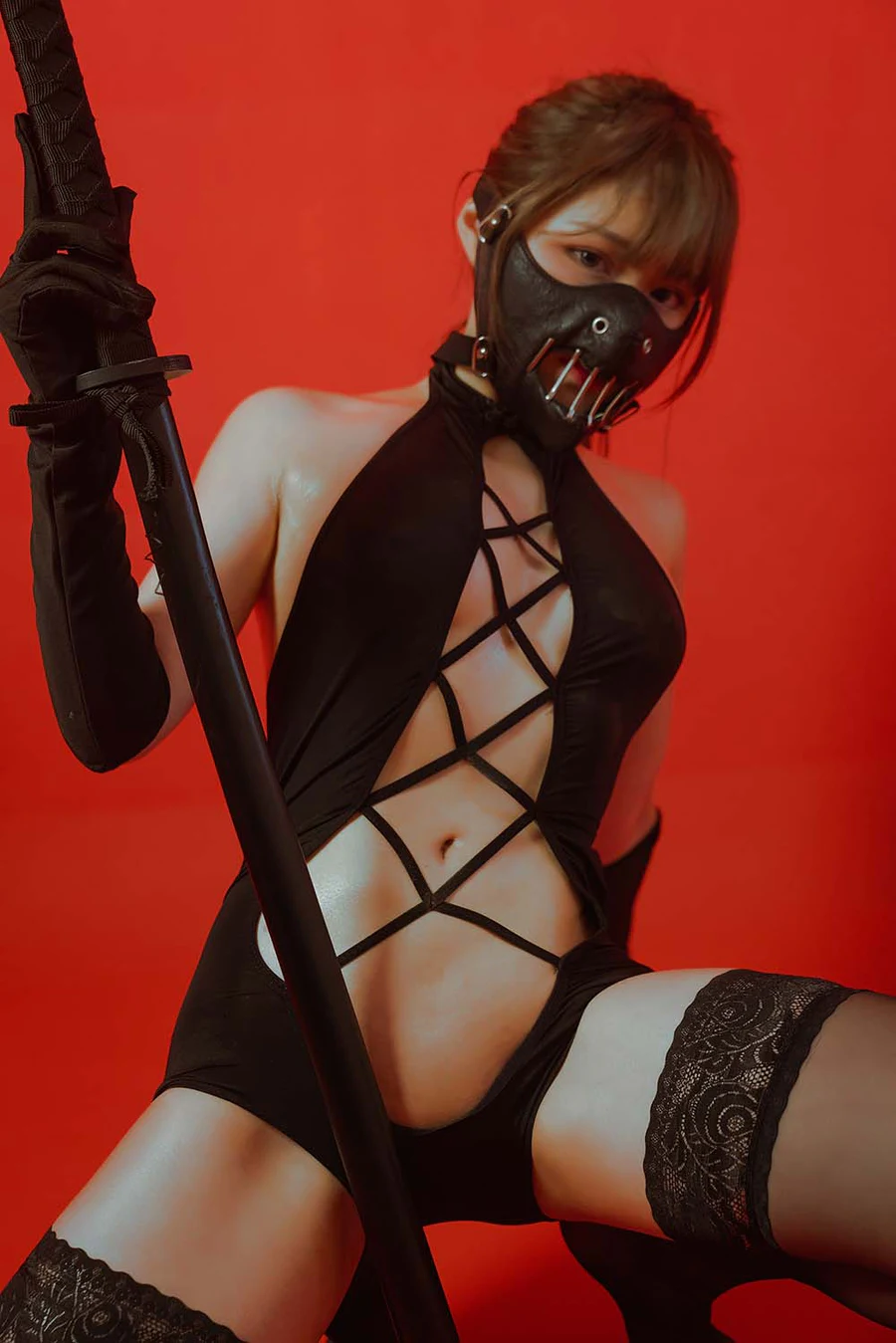 七月喵子 – 被捆的忍者 Cosplay-第1张