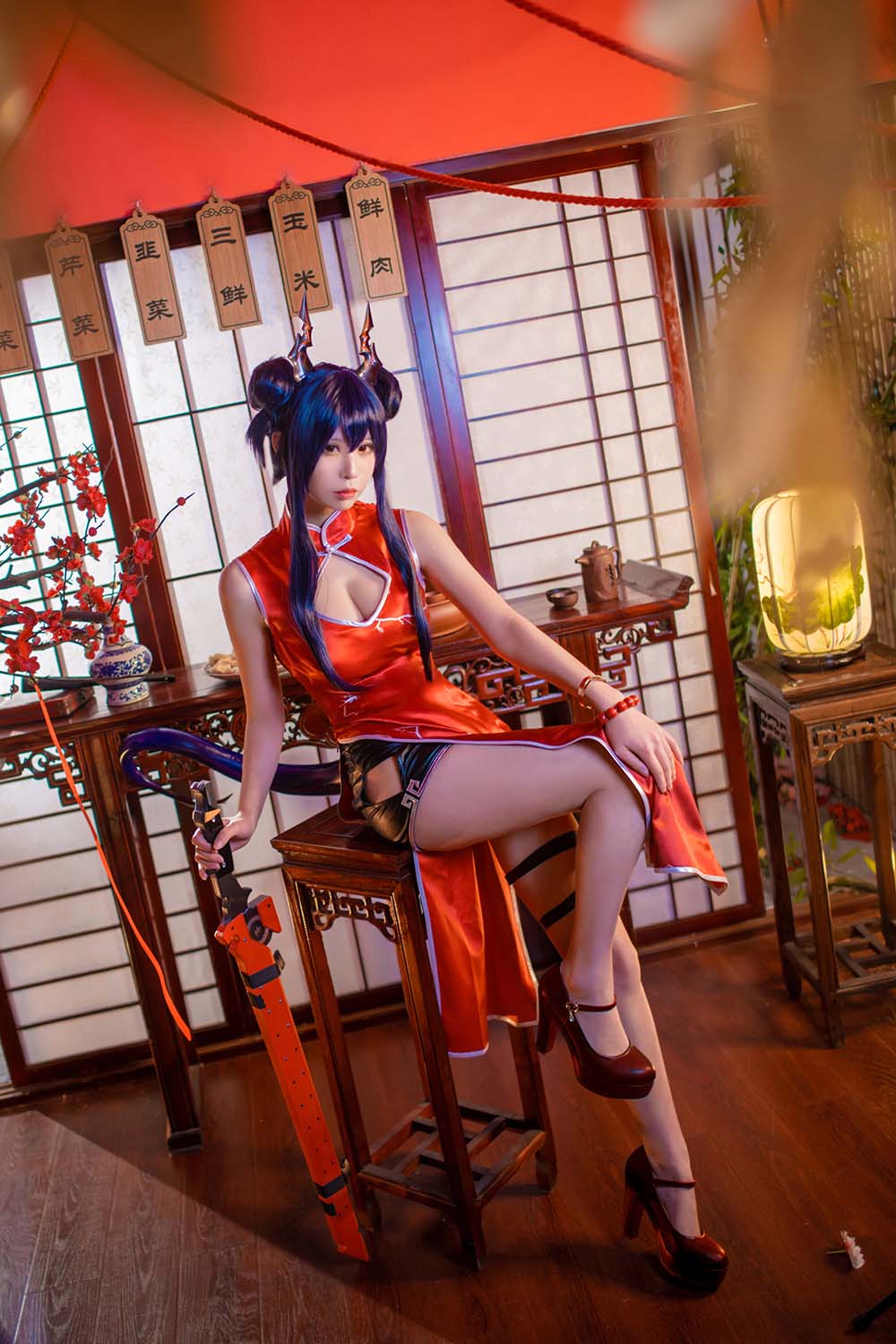 爱老师_PhD – 明日方舟 岁红霞 陈cos Cosplay-第1张
