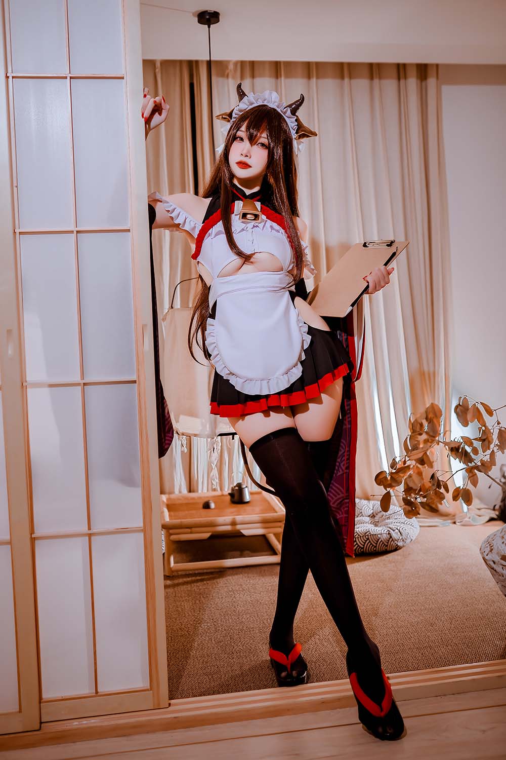 二佐Nisa – 碧蓝樫野女仆 Cosplay-第1张