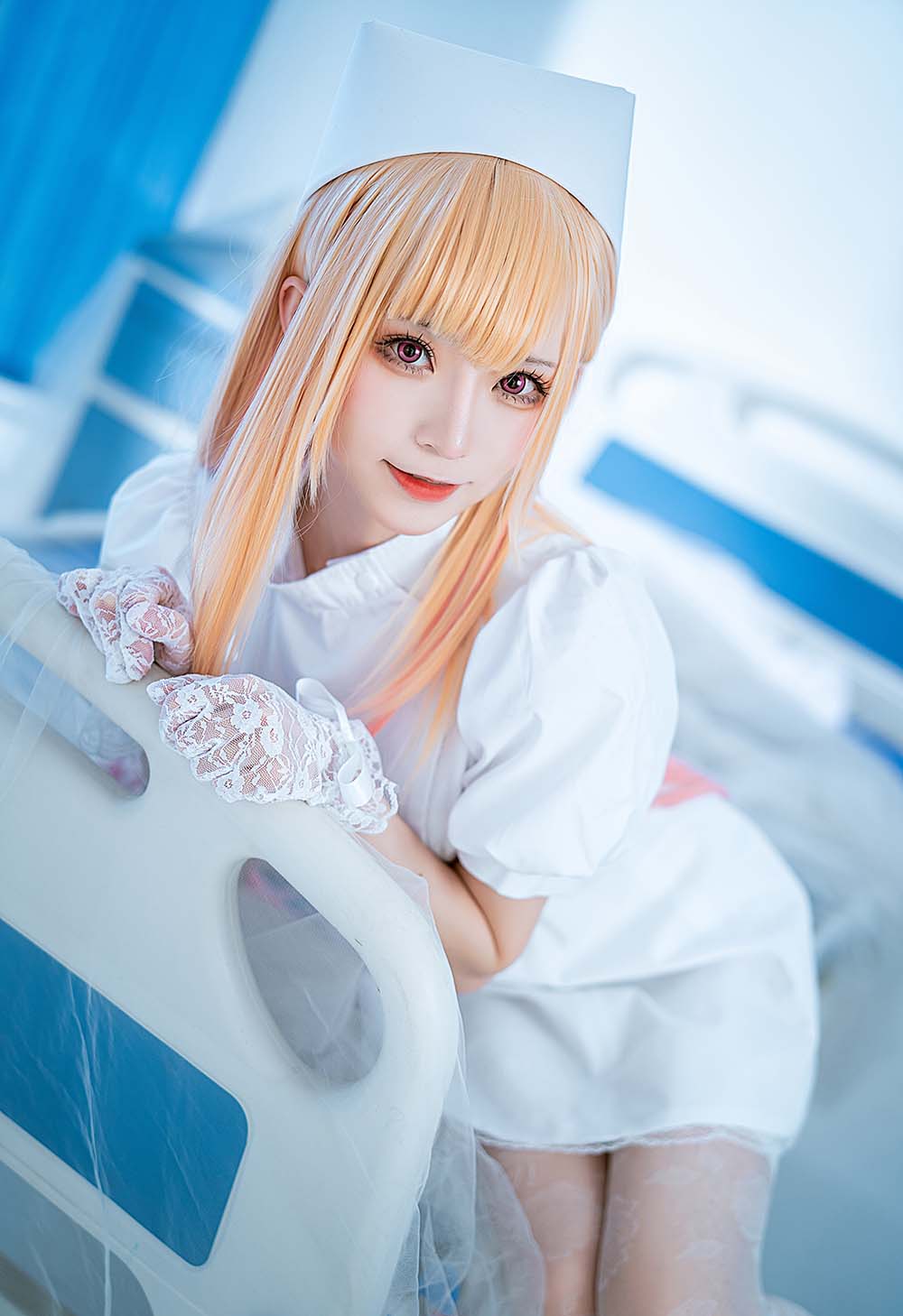 绮太郎Kitaro – 喜多川海梦 白色护士 Cosplay-第2张