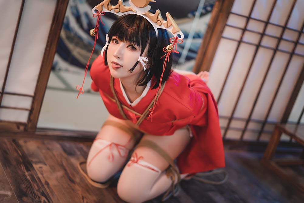 小容仔咕咕咕 – 黑兽巫女辉夜 Cosplay-第2张