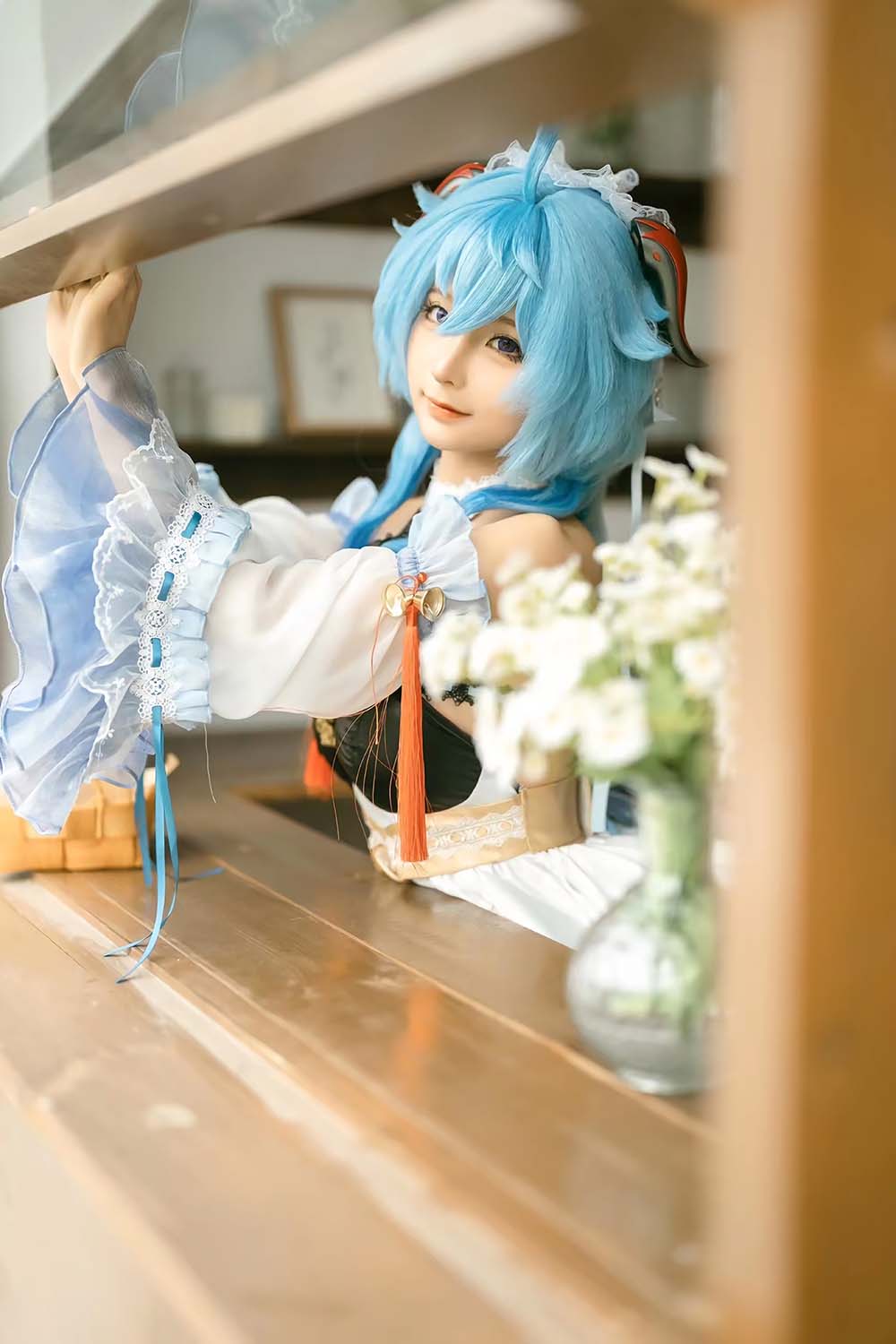 蠢沫沫 – 甘雨女仆 Cosplay-第2张