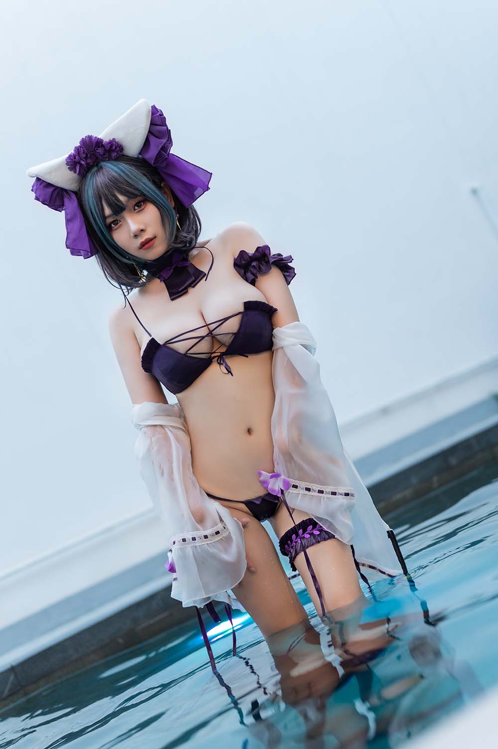 末夜787 – 舰长 柴郡泳装 Cosplay-第2张