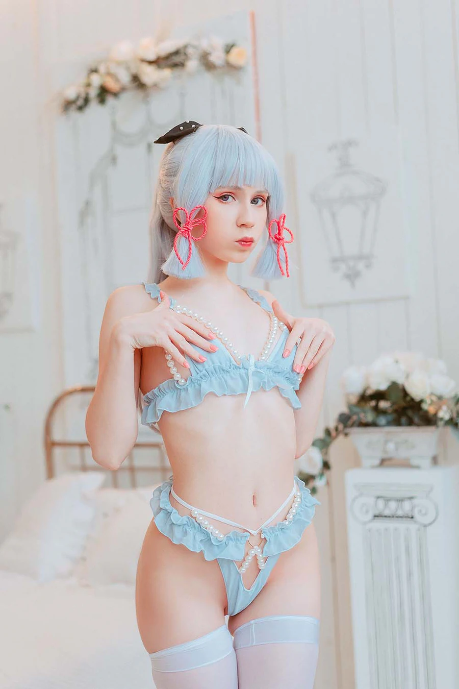 Hackee – Ayaka Lingerie Cosplay-第1张