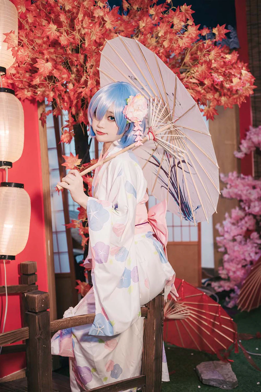 神沢永莉 – 蕾姆和风 Cosplay-第2张