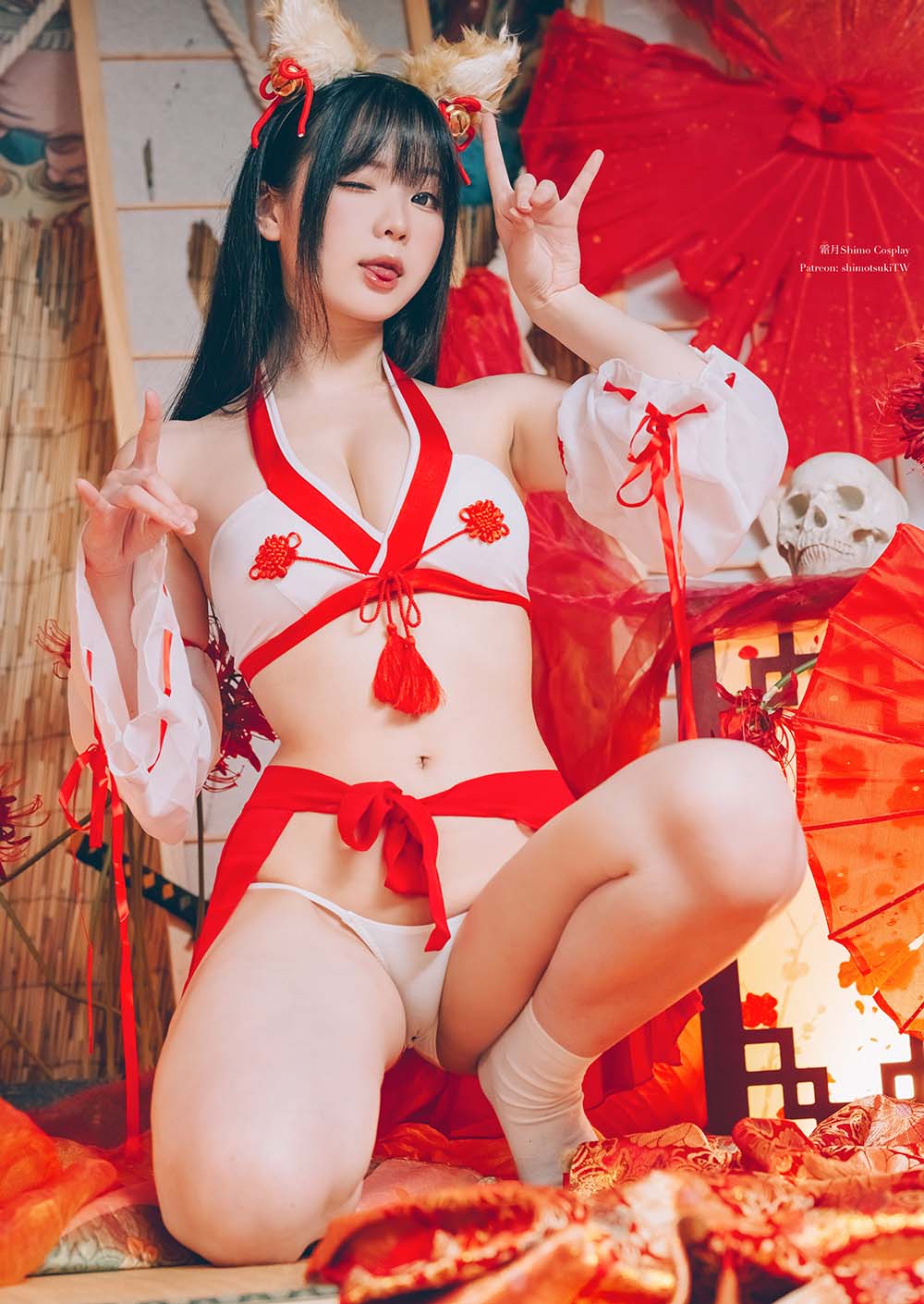 霜月shimo – Fox Miko Cosplay-第1张