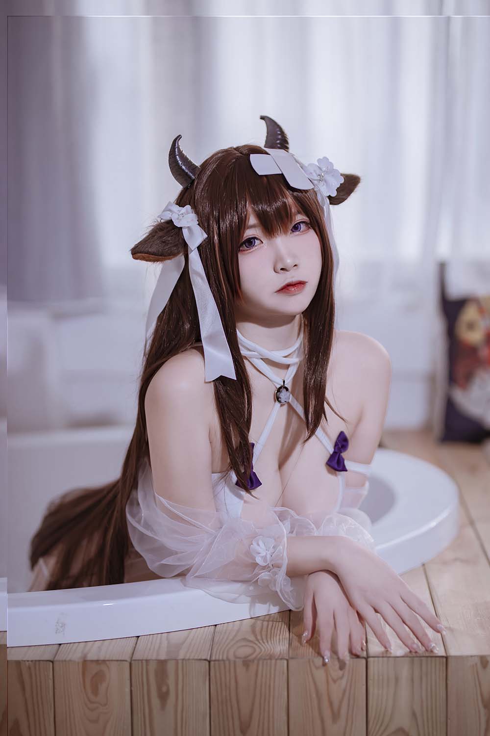 二佐Nisa – 碧蓝樫野泳装 Cosplay-第2张