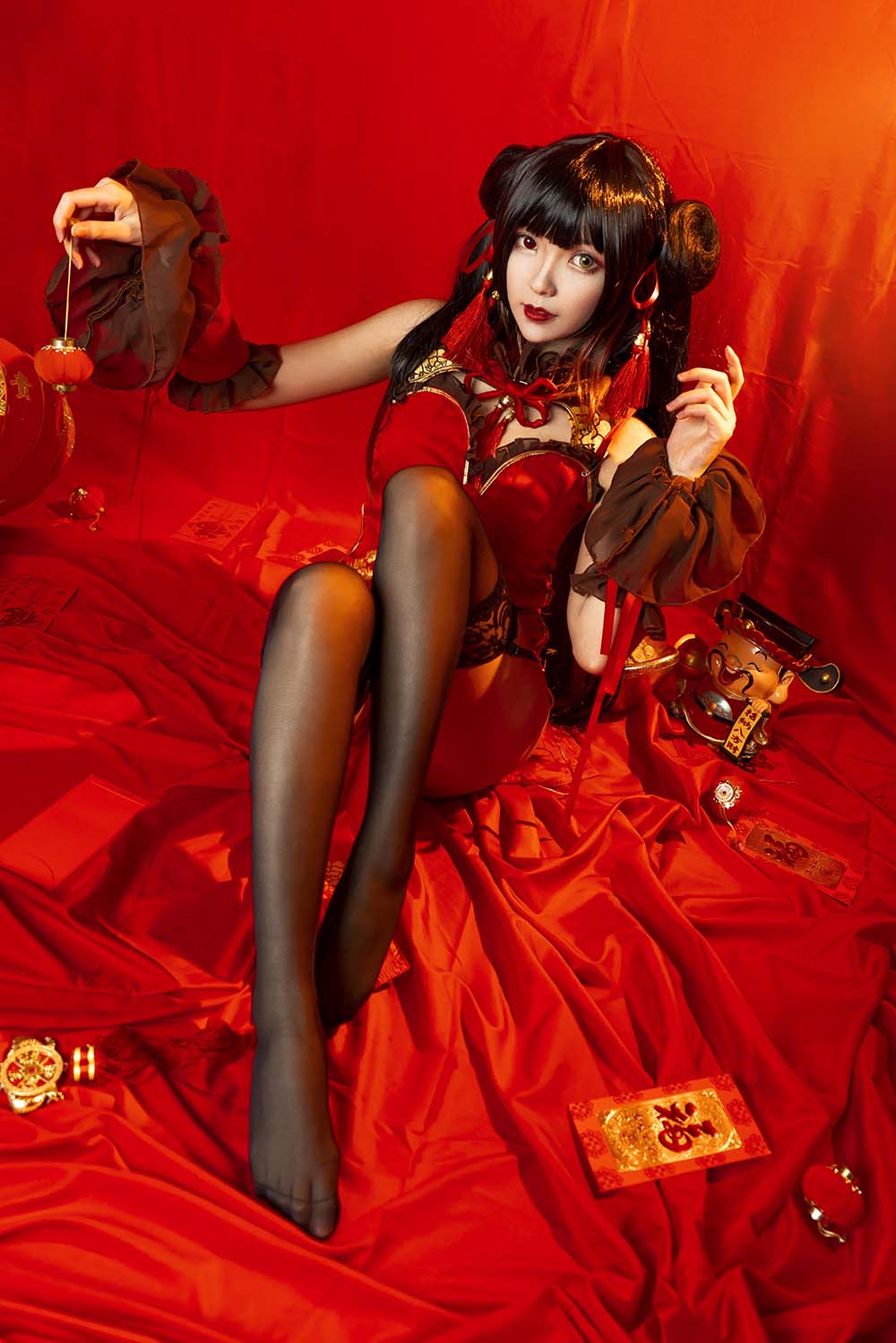 妍子坚不可摧 – 狂三新年 Cosplay-第1张