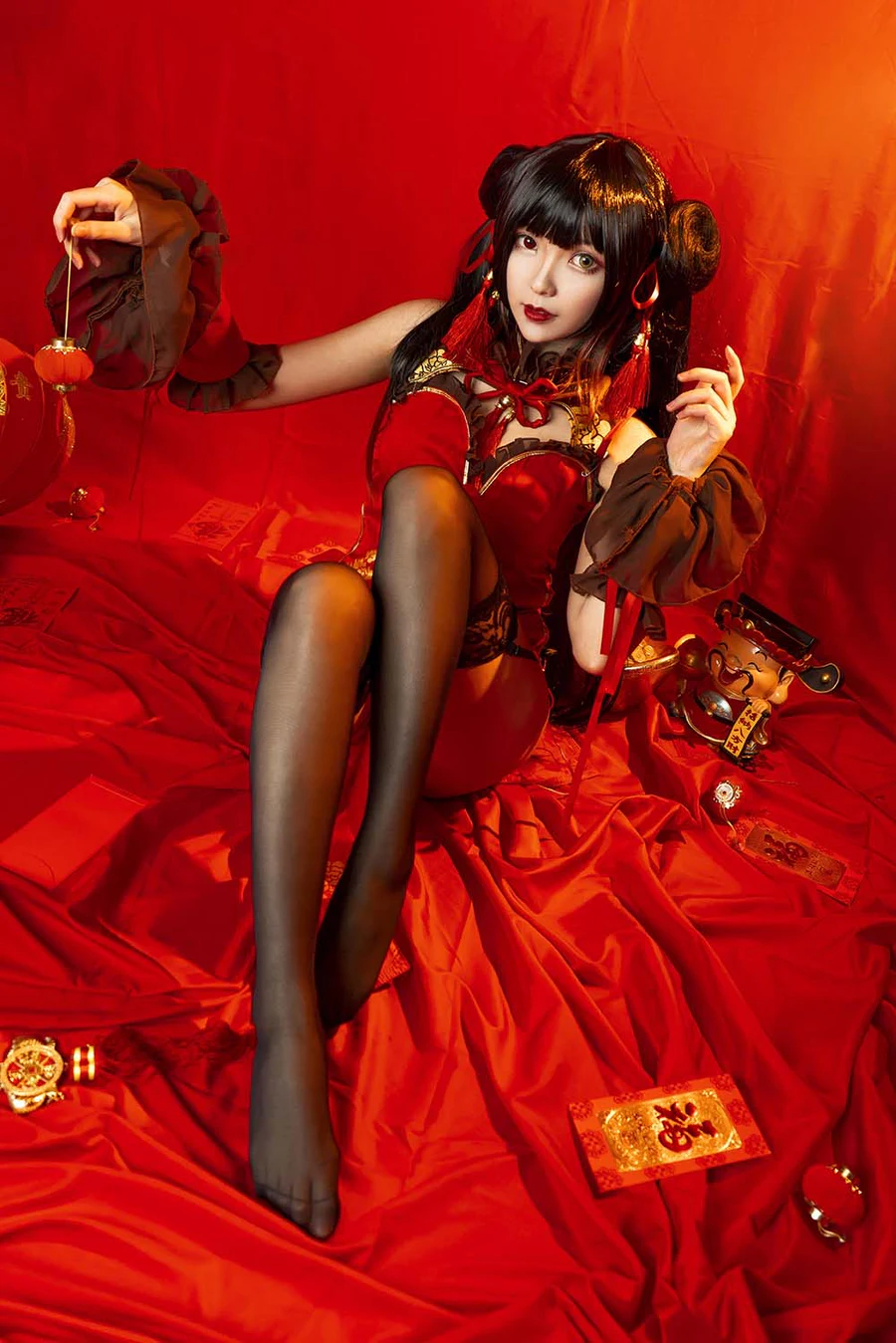 妍子坚不可摧 – 狂三新年 Cosplay-第1张