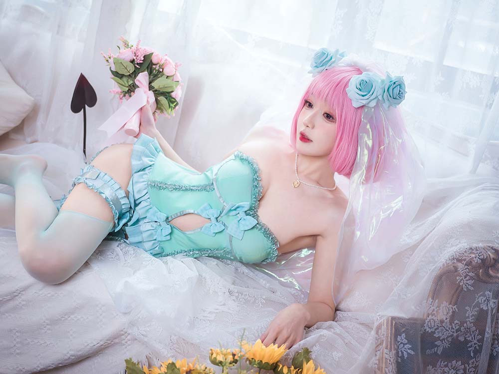 阿包也是兔娘 – 王女梦梦 婚纱内衣 Cosplay-第2张