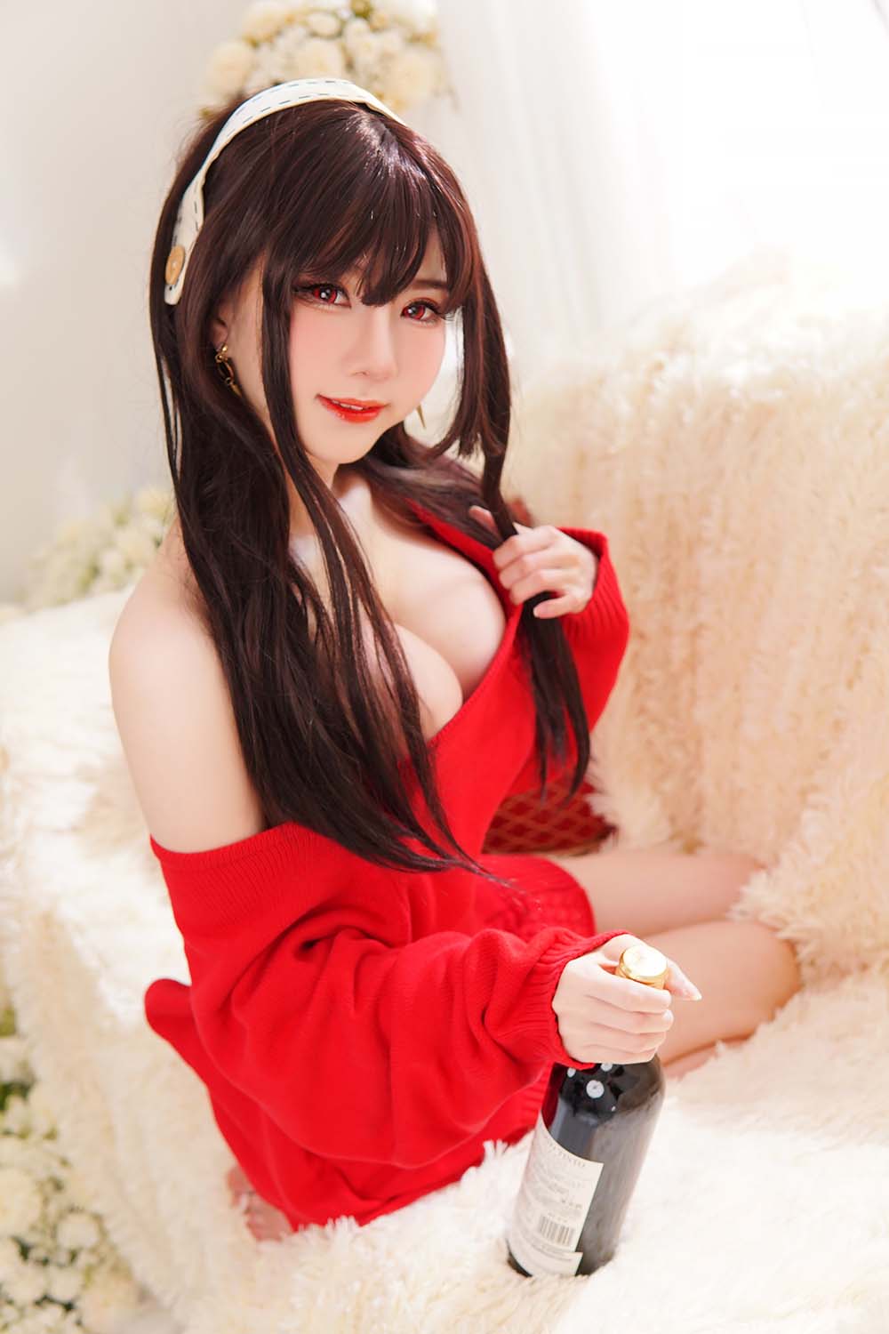 Sally Dorasnow – Yor Forger Red Sweater Cosplay-第2张