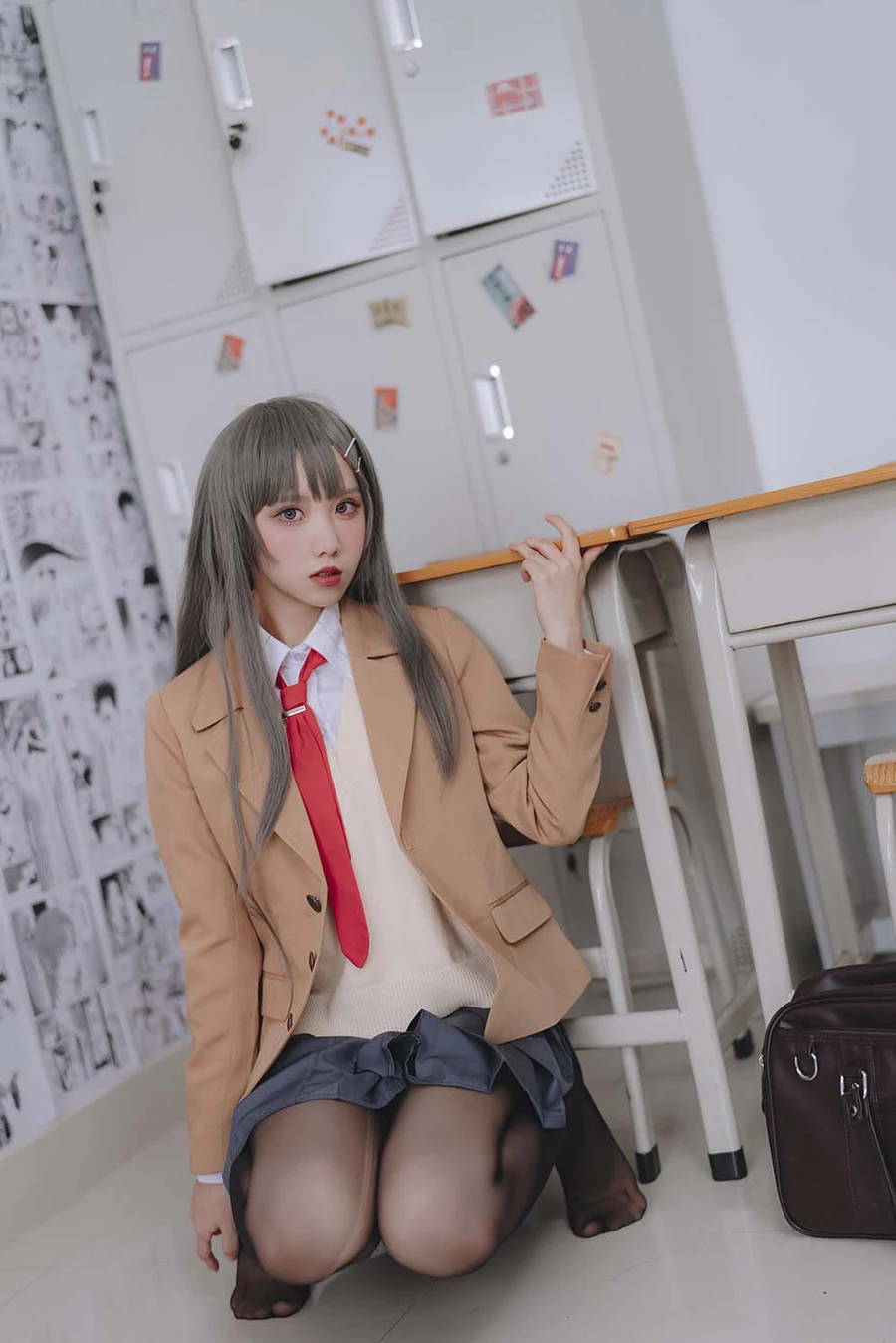 果咩酱w – 麻衣校服 Cosplay-第1张