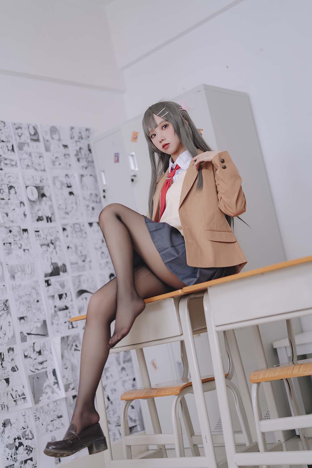 果咩酱w – 麻衣校服 Cosplay-第2张