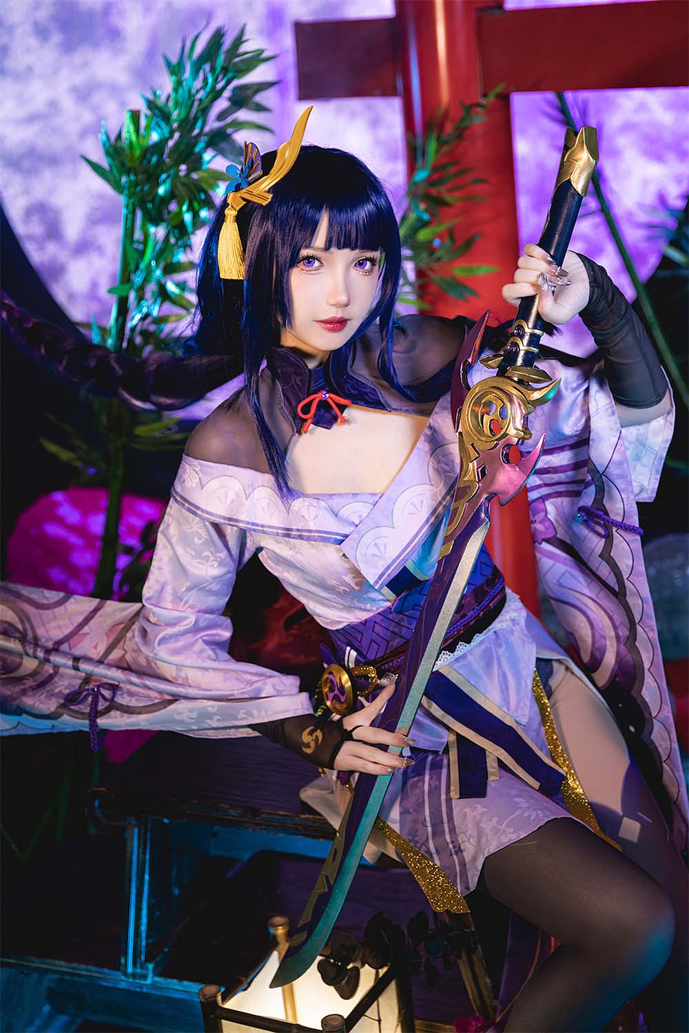 雪晴Astra – 雷电将军 Cosplay-第2张