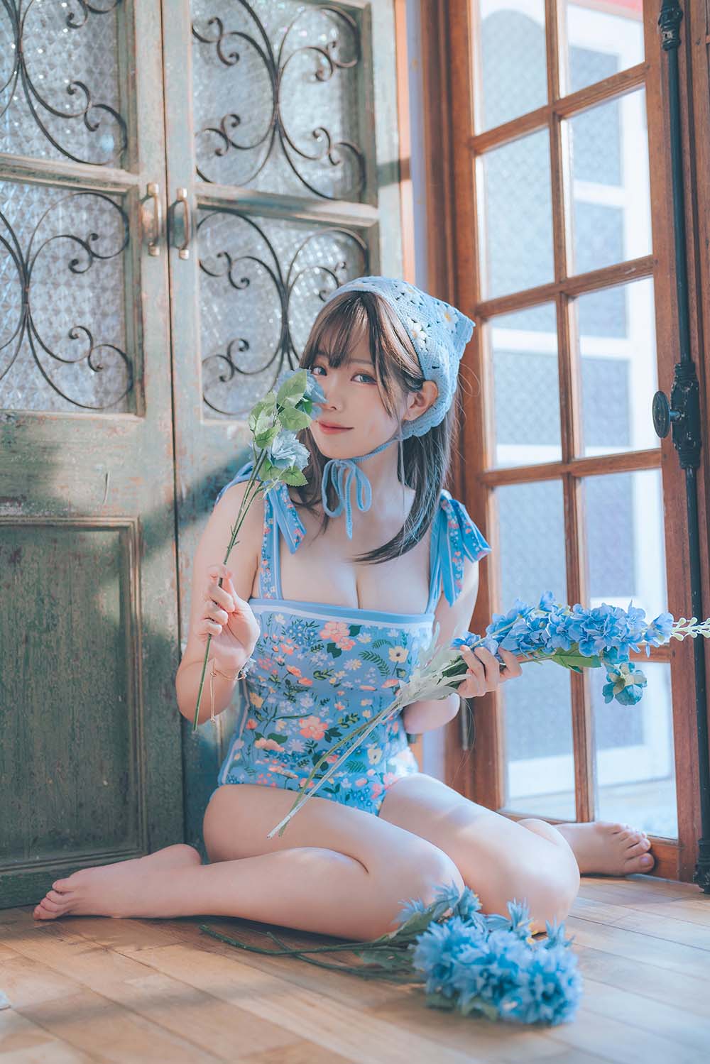 Ely_eee(ElyEE子) – 復古水藍花 Cosplay-第2张