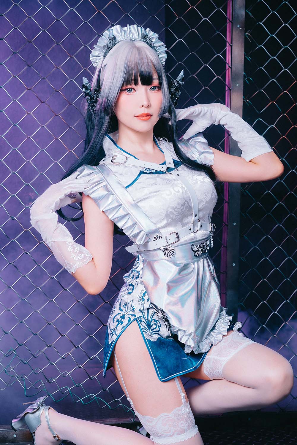 Ely_eee(ElyEE子) – 賽博女僕 青輝石 Cosplay-第2张
