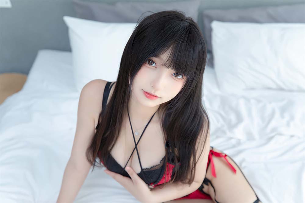 神楽板真冬 – 红丝绒 Cosplay-第2张