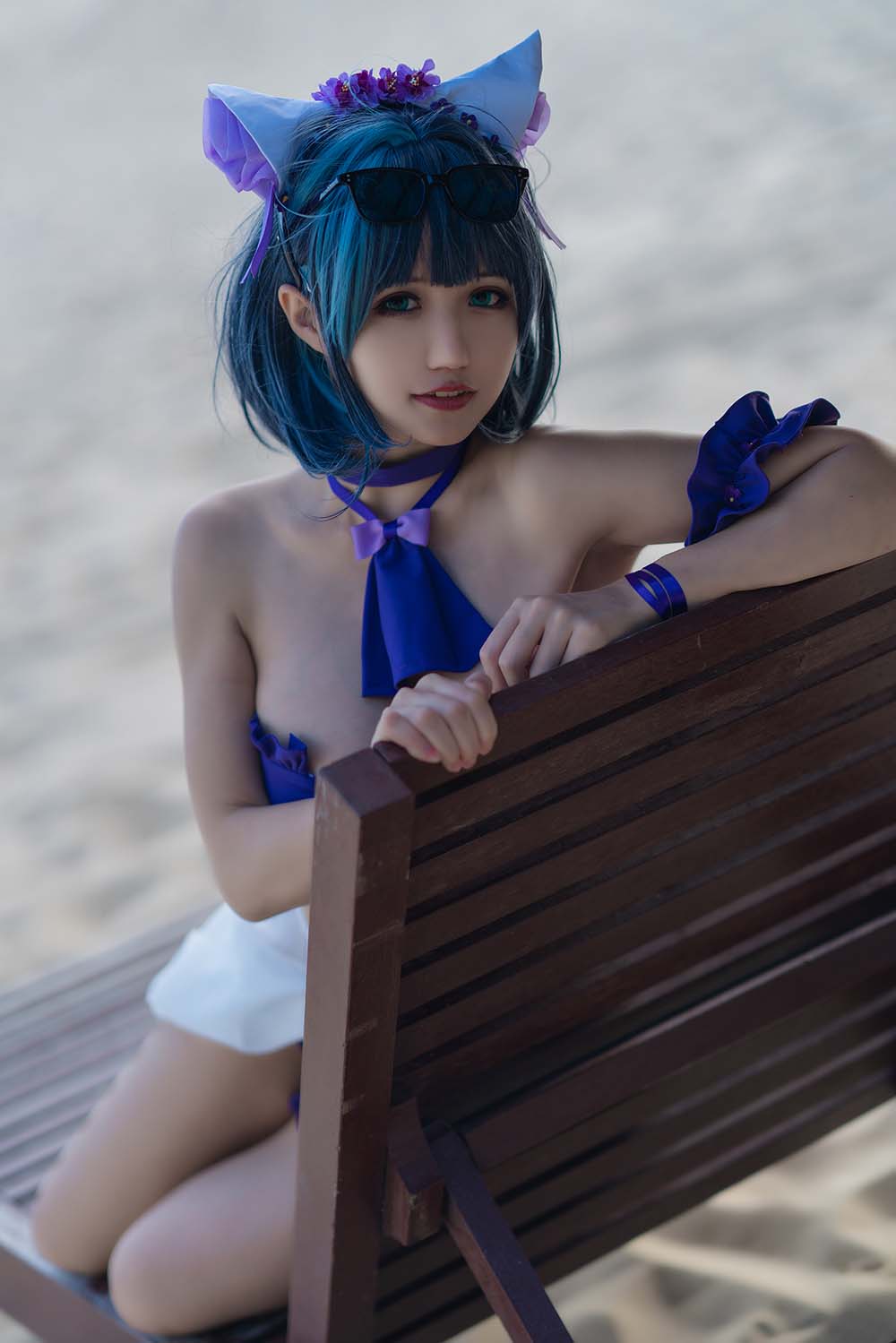 小仓千代w – 柴郡泳装 Cosplay-第2张