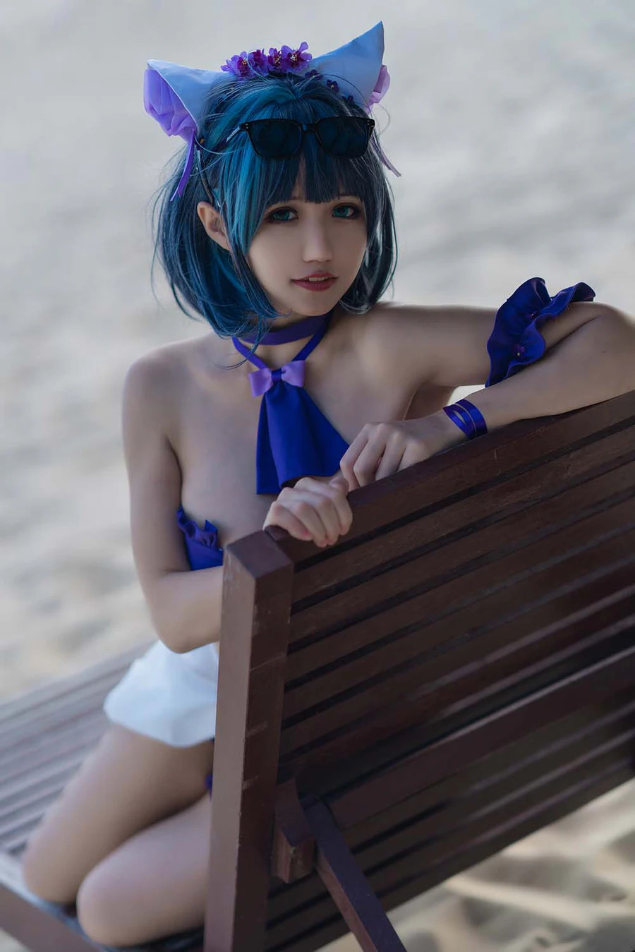 小仓千代w – 柴郡泳装 Cosplay-第2张