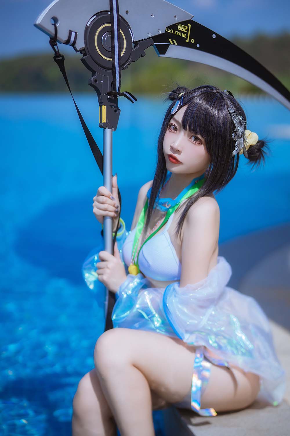 二佐Nisa – 泰拉夏日纪事 方舟羽毛笔泳装 Cosplay-第2张