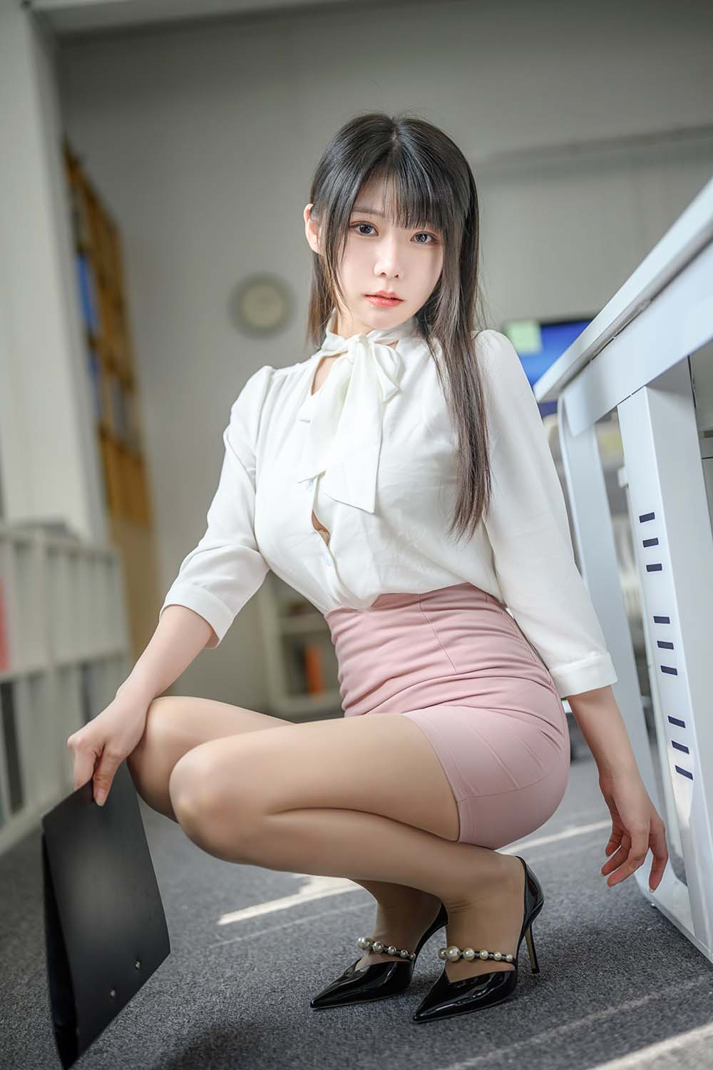 香草喵露露 – 粉白裙子 Cosplay-第1张