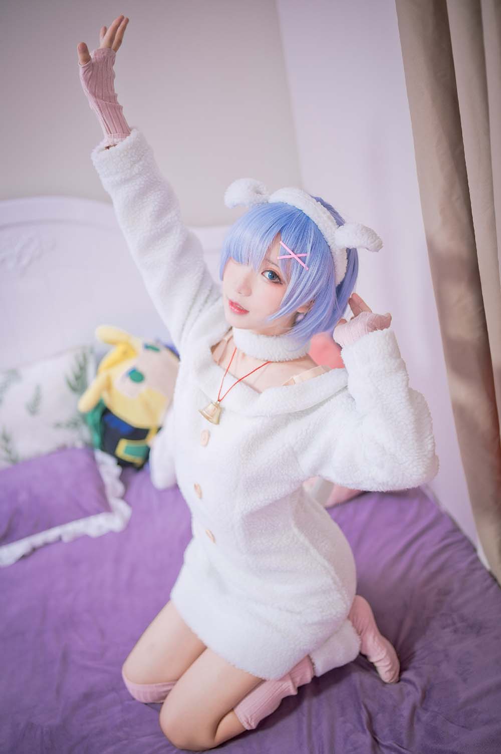 花柒Hana – 蕾姆绵羊 Cosplay-第1张