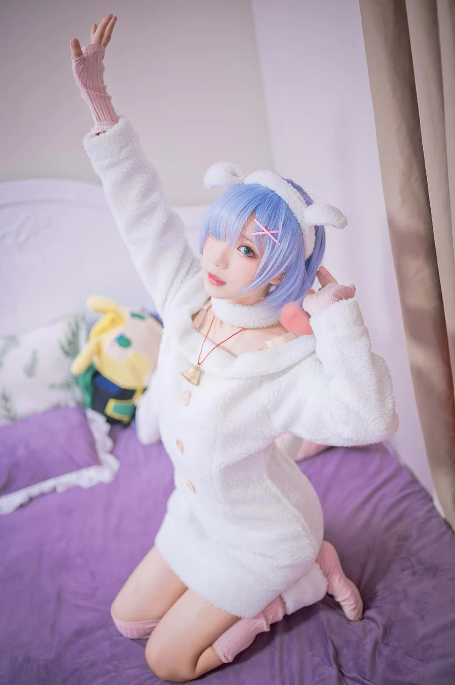 花柒Hana – 蕾姆绵羊 Cosplay-第1张