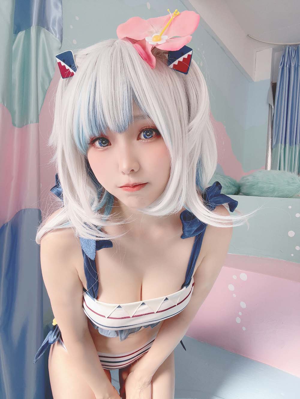 Ely_eee(ElyEE子) – Gawr Gura Swimsuit Cosplay-第1张