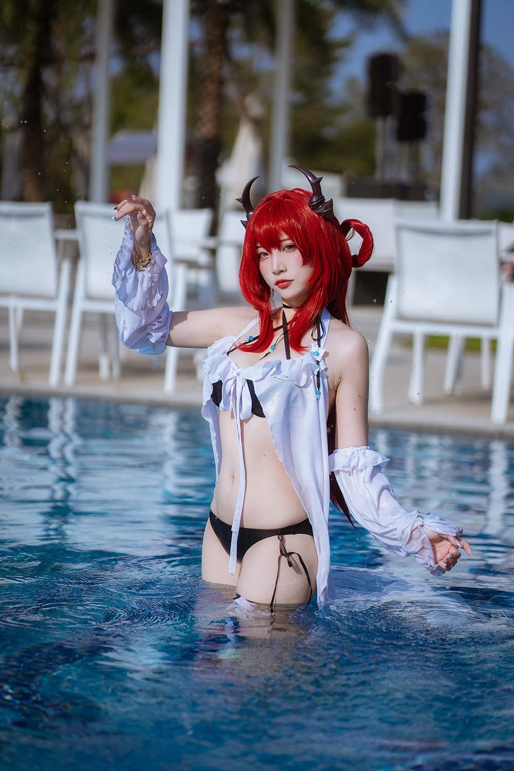 二佐Nisa – 泰拉夏日纪事 史尔特尔泳装 Cosplay-第1张