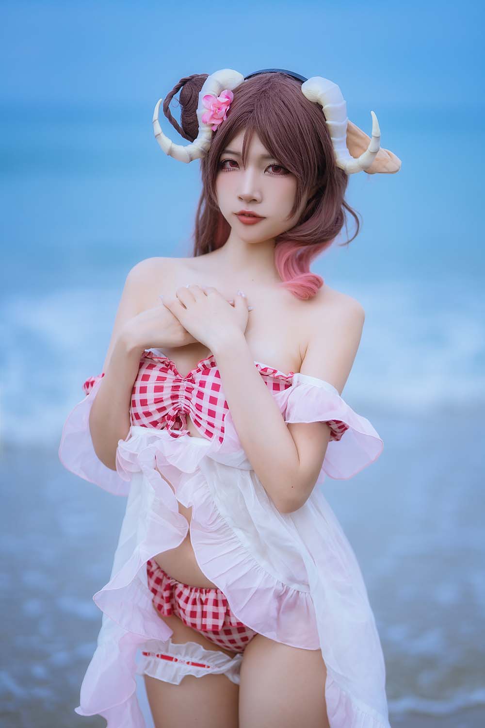 二佐Nisa – 泰拉夏日纪事 艾雅法拉泳装 Cosplay-第1张