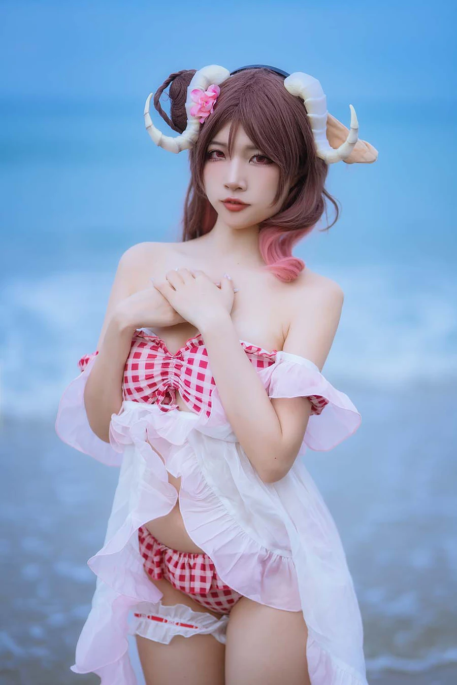 二佐Nisa – 泰拉夏日纪事 艾雅法拉泳装 Cosplay-第1张