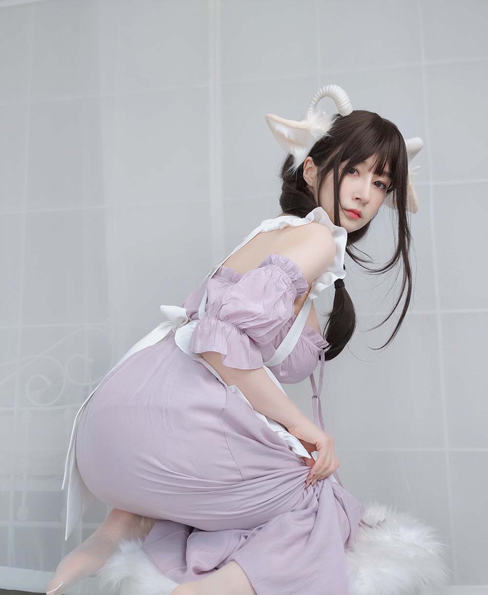 白银 – 白丝兔耳女仆 Cosplay-第1张