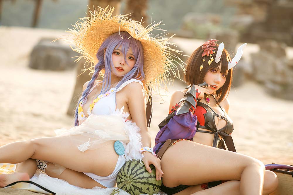 是一只熊仔吗 & 伊喵君Nya – 公主连结 静流x惠理子 Cosplay-第1张