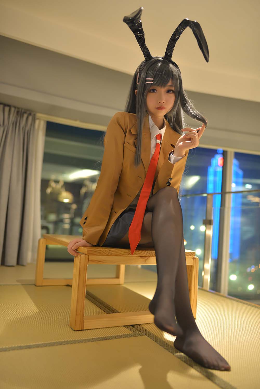 雪琪 – 麻衣制服兔女郎 Cosplay-第1张