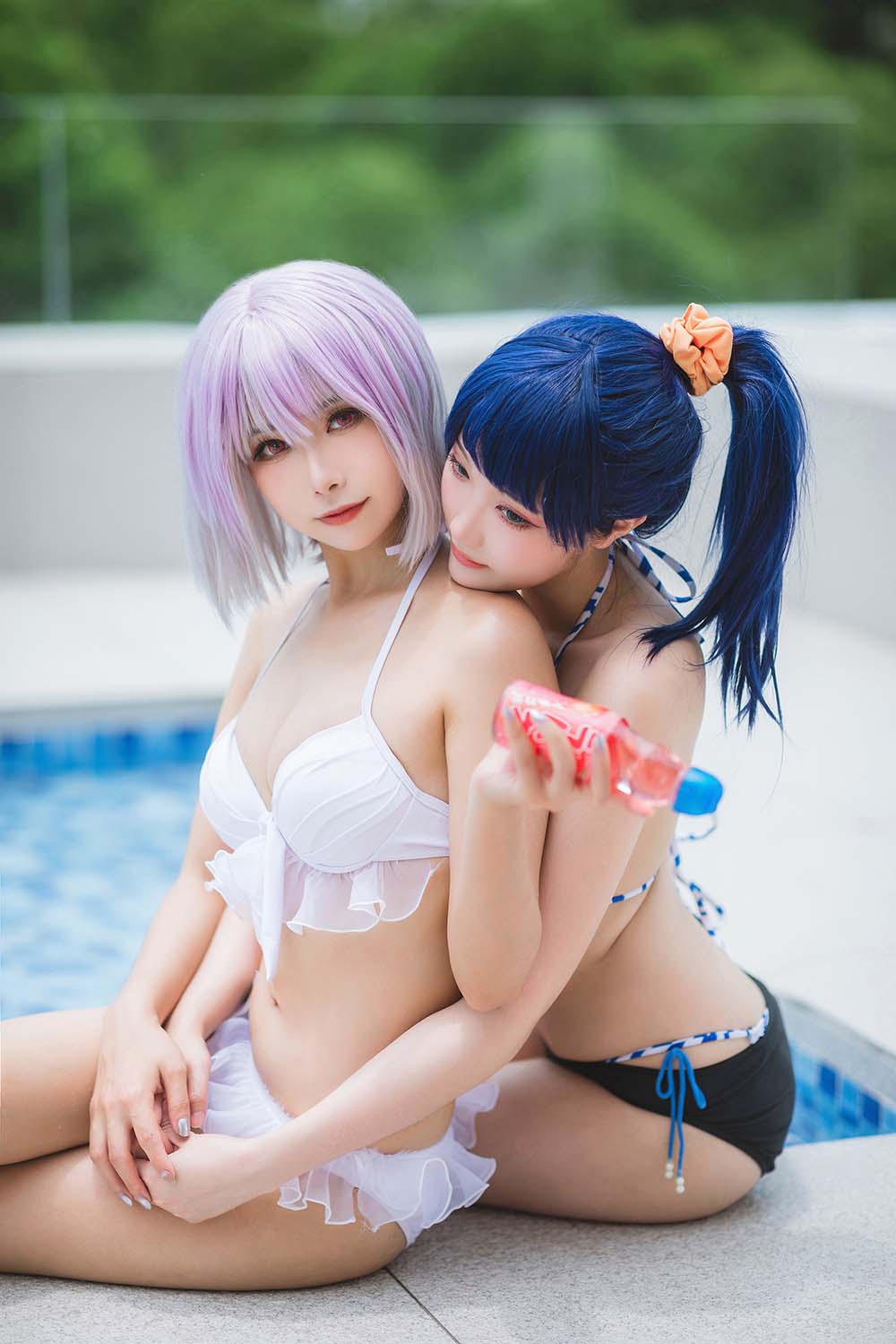 瓜希酱 & Momoko葵葵 – 电光超人古利特 宝多六花&新条茜 泳装 Cosplay-第1张
