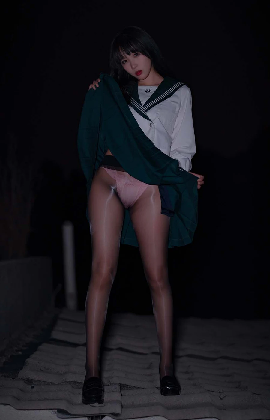 轩萧学姐 – 公路JK Cosplay-第2张