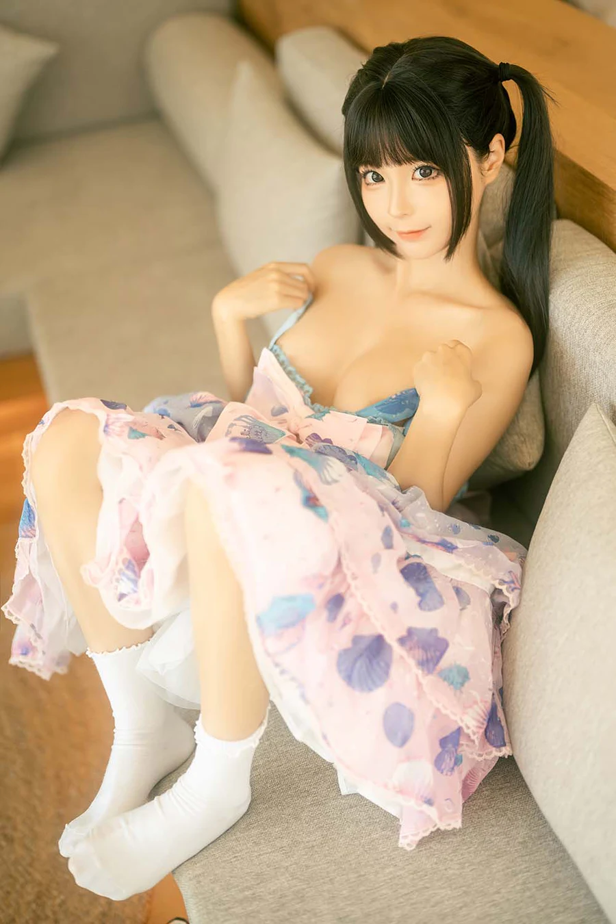 蠢沫沫 – 可爱粉裙 Cosplay-第2张