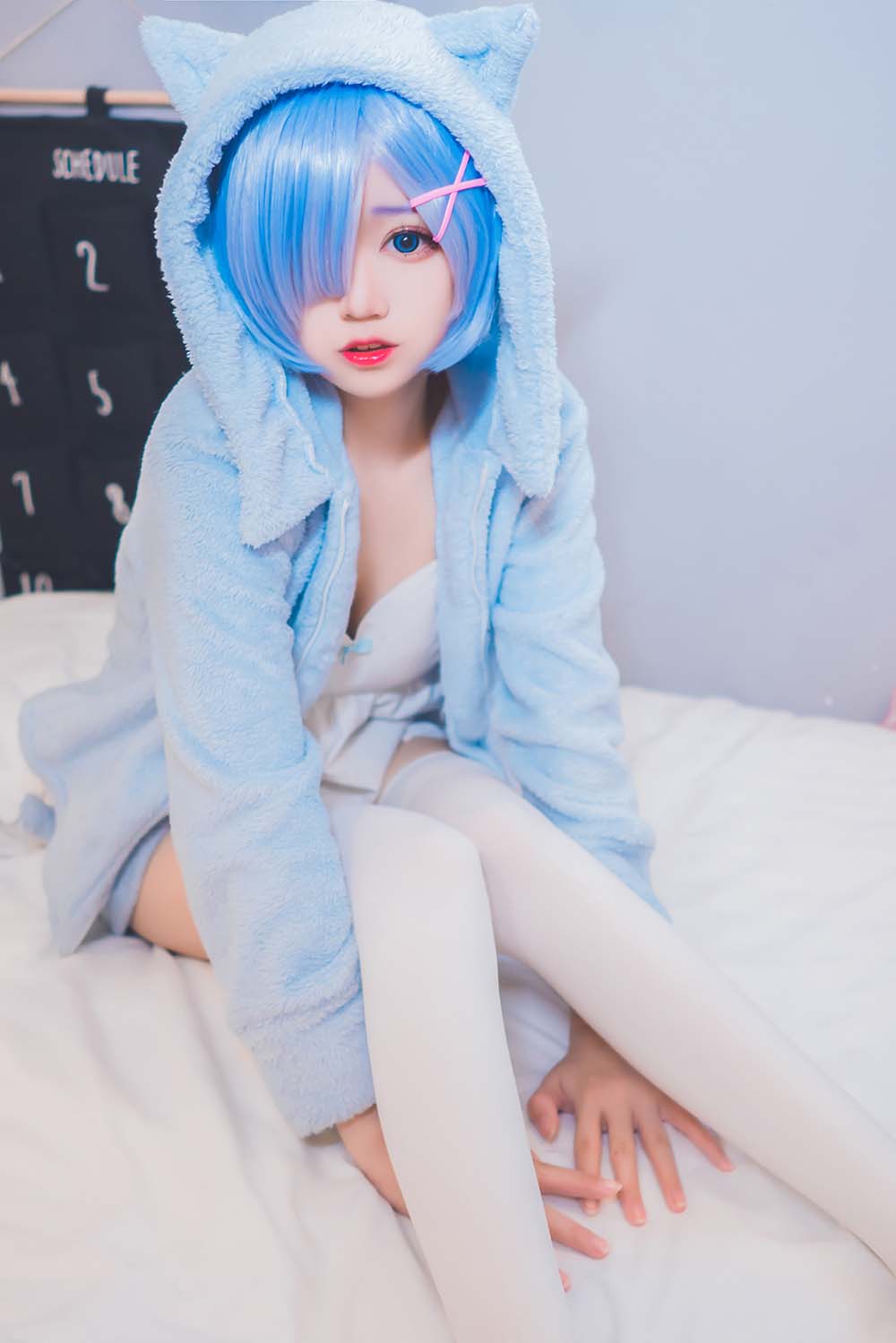 猫君君MaoJun – 雷姆猫耳睡衣 Cosplay-第2张