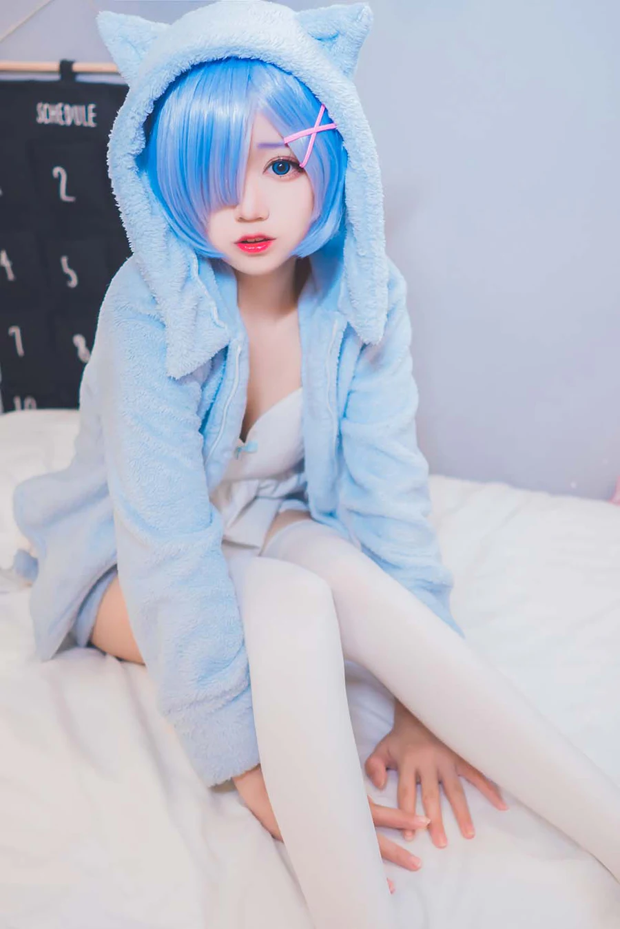 猫君君MaoJun – 雷姆猫耳睡衣 Cosplay-第2张