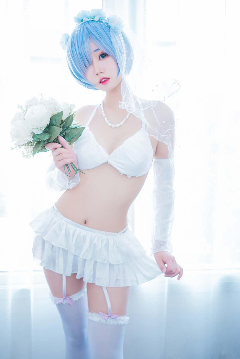 猫君君MaoJun – 蕾姆内衣花嫁 Cosplay-第1张