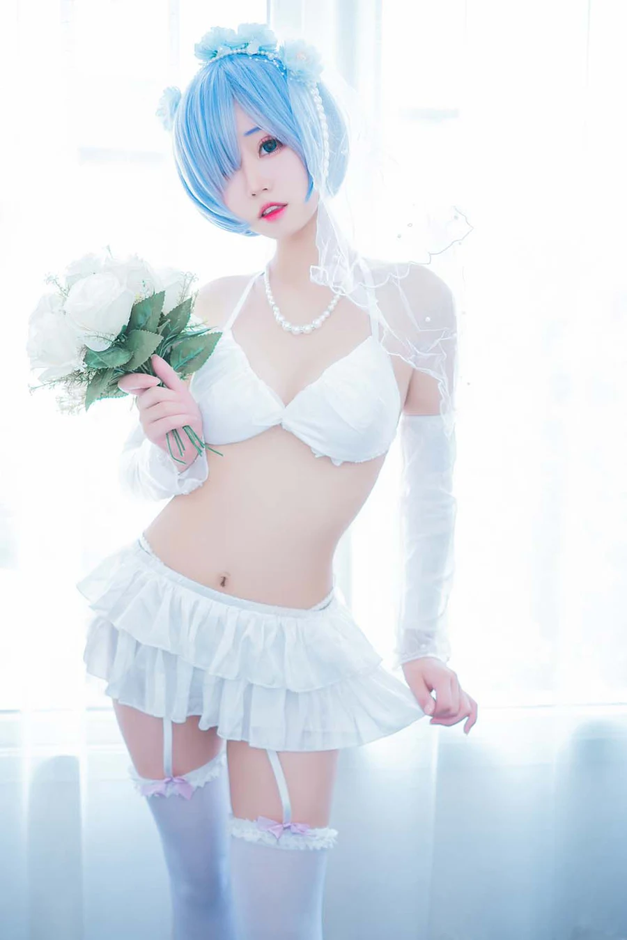猫君君MaoJun – 蕾姆内衣花嫁 Cosplay-第1张