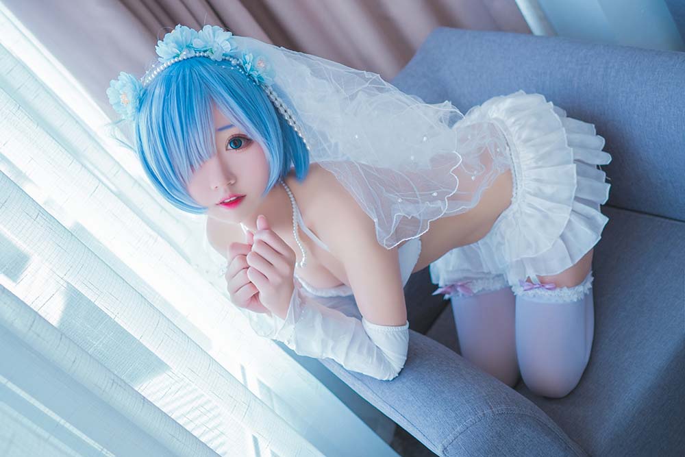 猫君君MaoJun – 蕾姆内衣花嫁 Cosplay-第2张