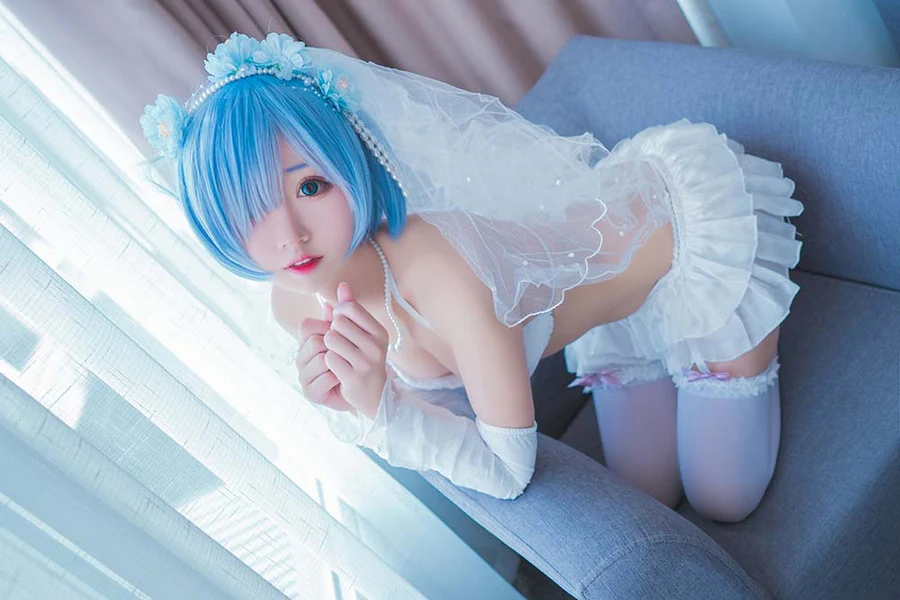 猫君君MaoJun – 蕾姆内衣花嫁 Cosplay-第2张