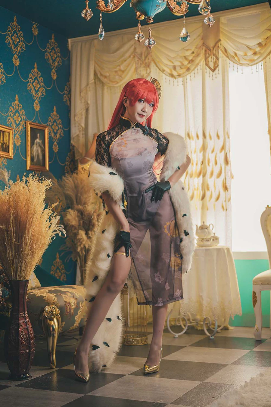 源纱希喵喵喵 – 君主旗袍 Cosplay-第2张