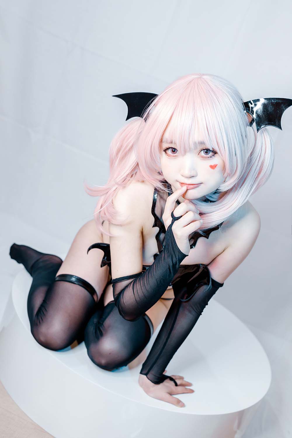 神沢永莉 – 万圣节粉毛小恶魔 Cosplay-第2张