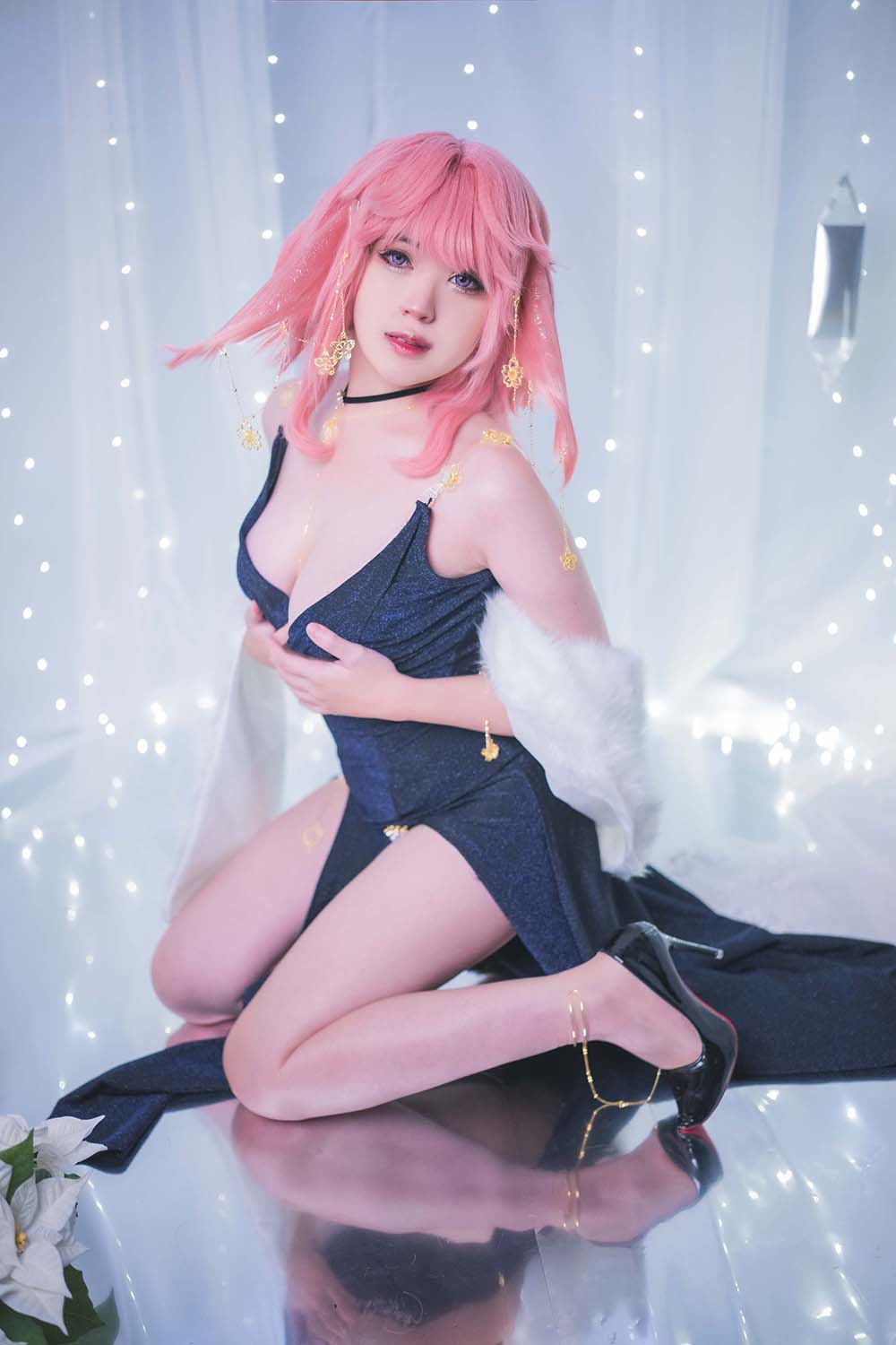 Hatori Sama – ae Miko Cocktail Dress Cosplay-第2张