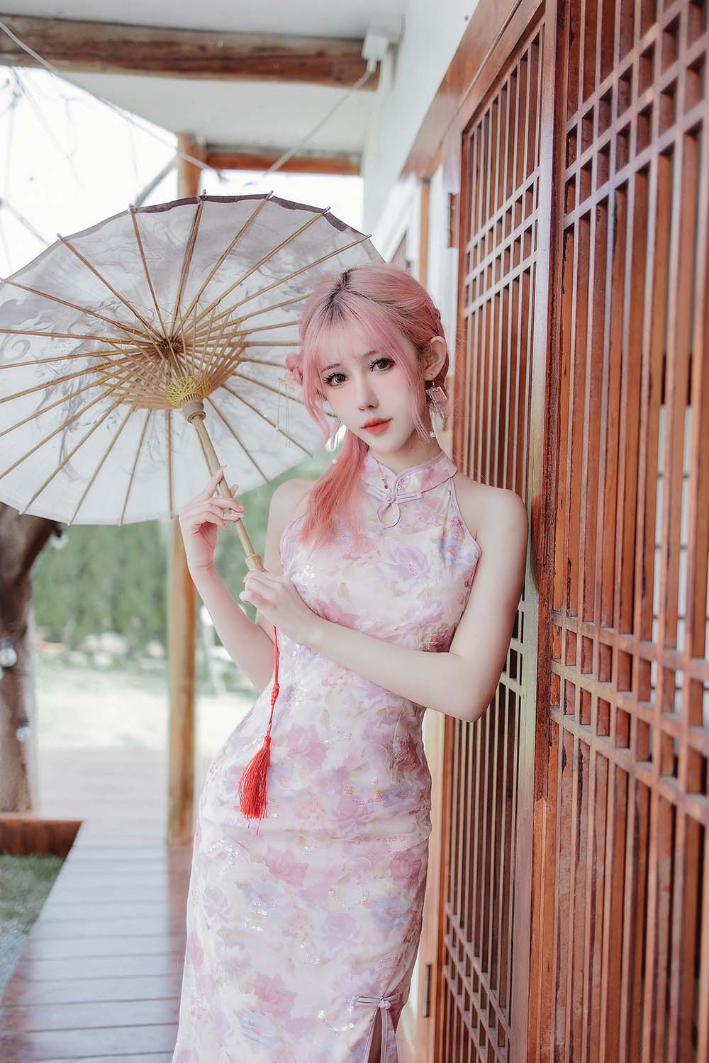 仙女月 – 粉色旗袍 Cosplay-第1张